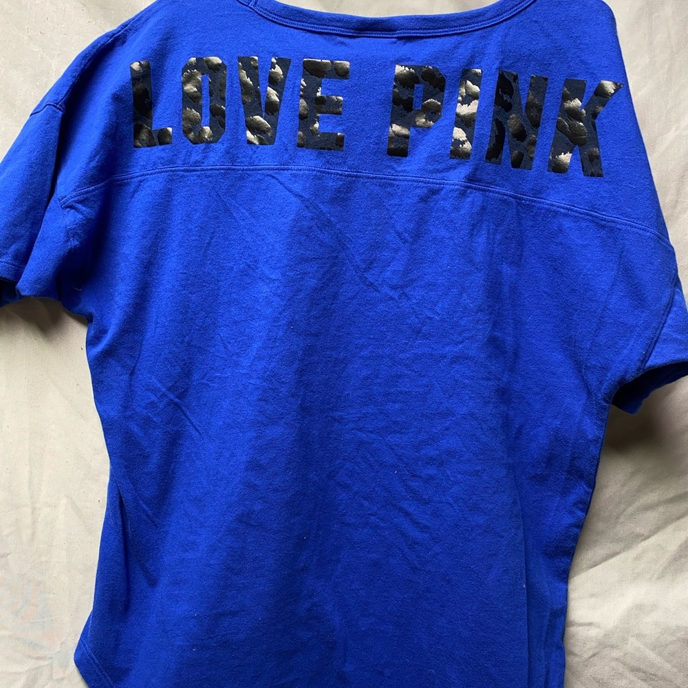 Blue Victoria Secret Pink short sleeve shirt